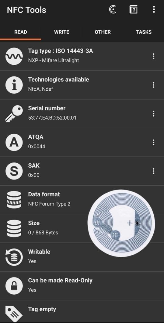 NTAG216 Adhesive NFC Tag